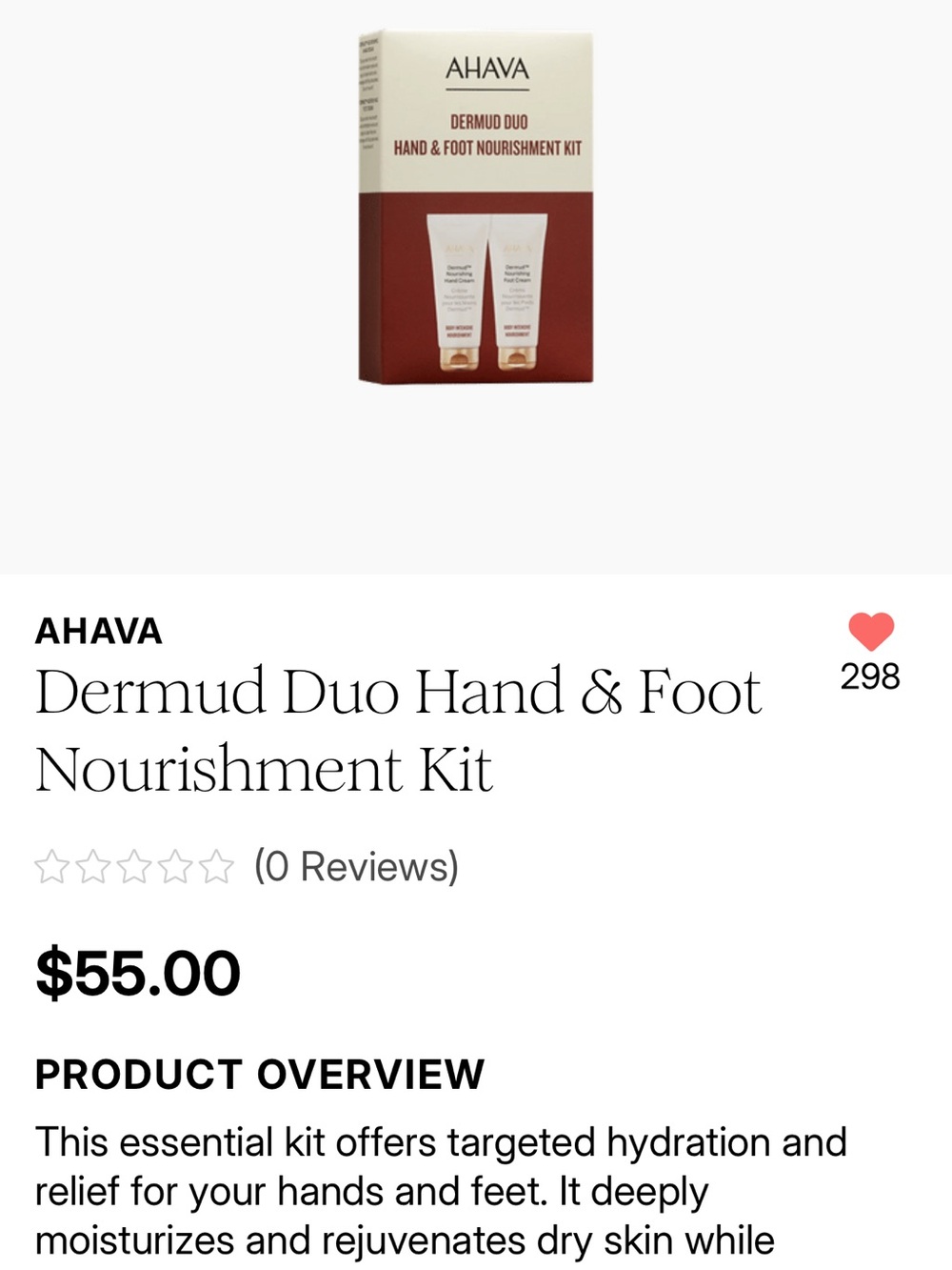 AHAVA Dermud Duo Hand & Foot Nourishment Kit - White/Maroon